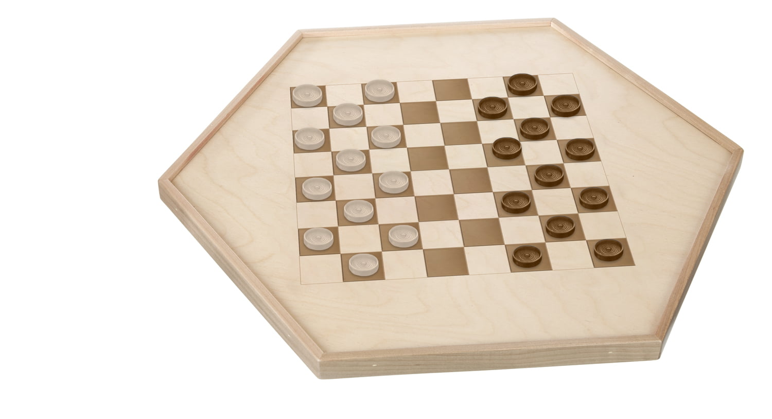 Wooden Double Sided Standard Checkers and Chinese Checkers Board Game
