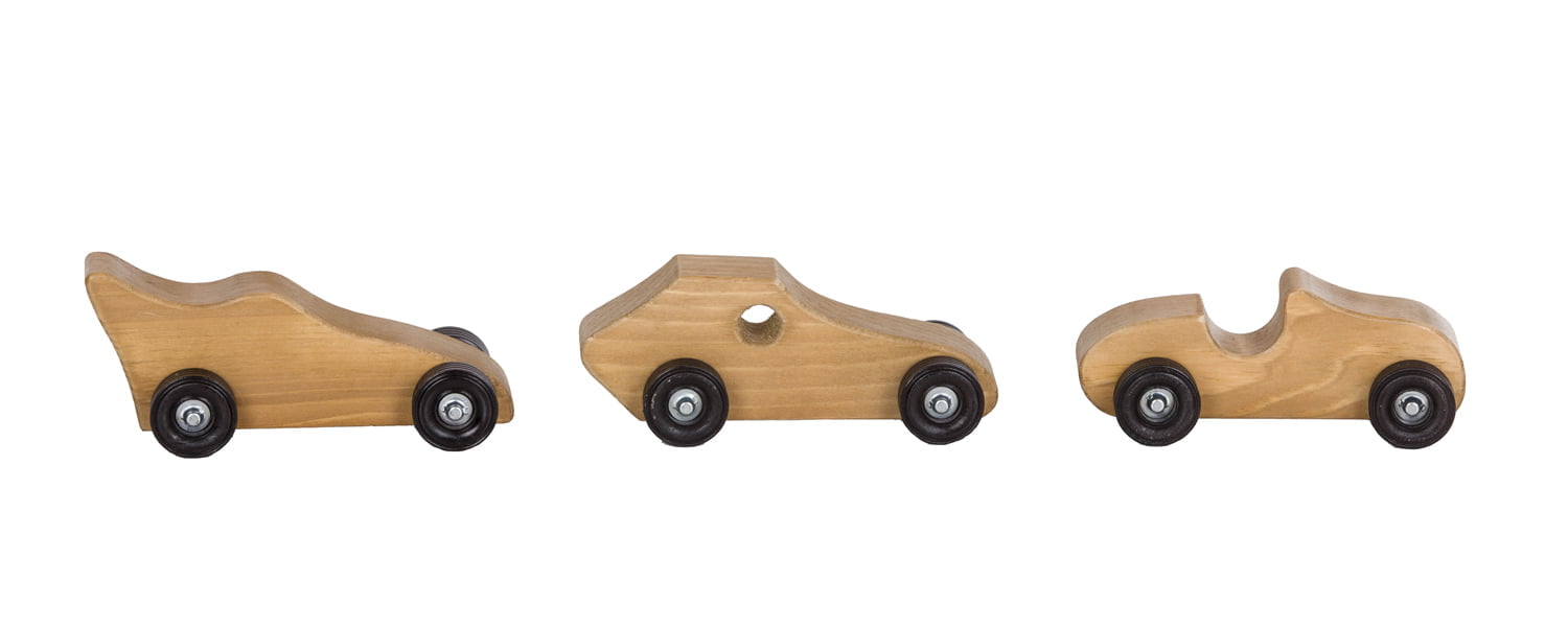 Retro Toys - Children's Wooden RaceCar - Set of 3 / Harvest