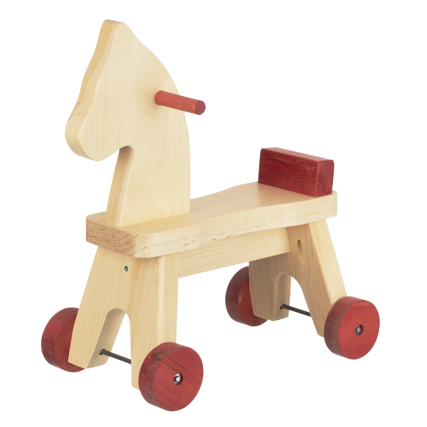 Ride On Horse - Red/ Maple