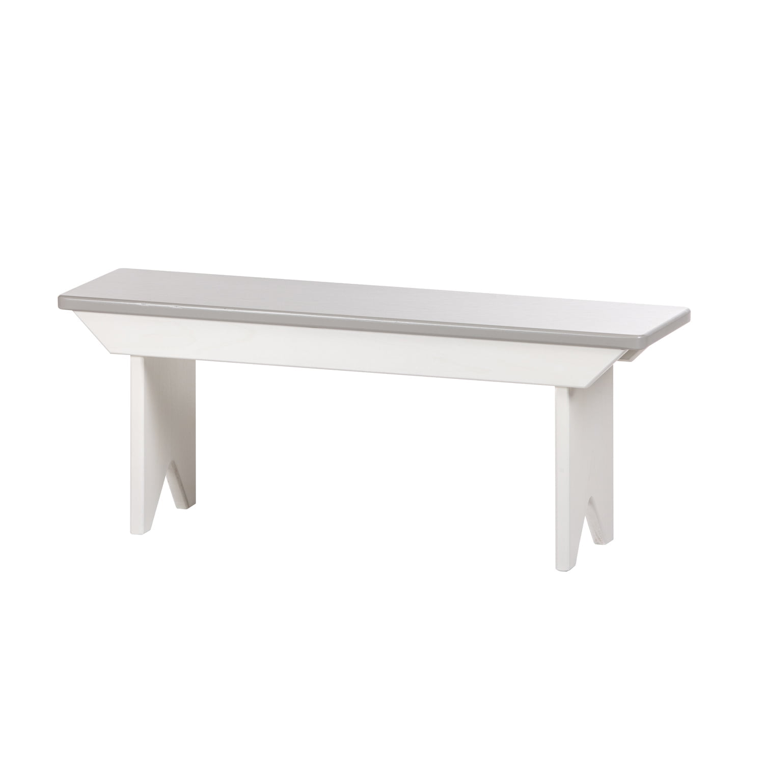 Child's Real Wood Bench - White / Grey