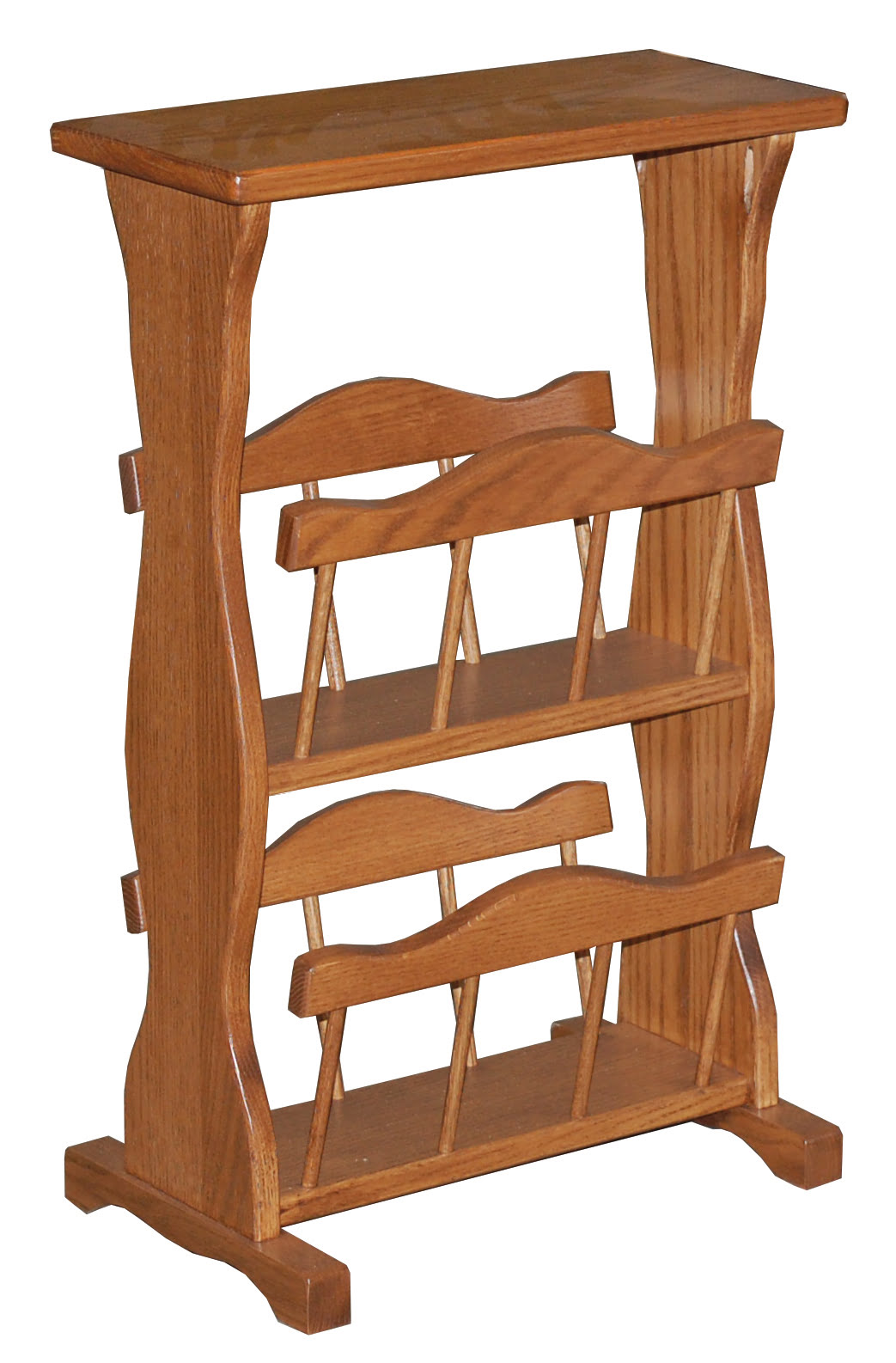 Rustic Magazine Storage Rack with Solid Top