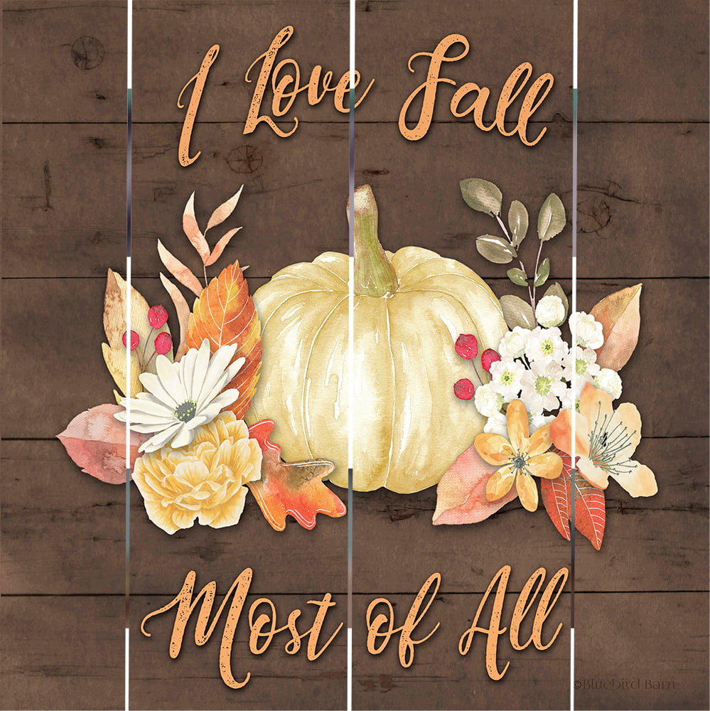 Wood Pallet Art – Pale Pumpkin Floral