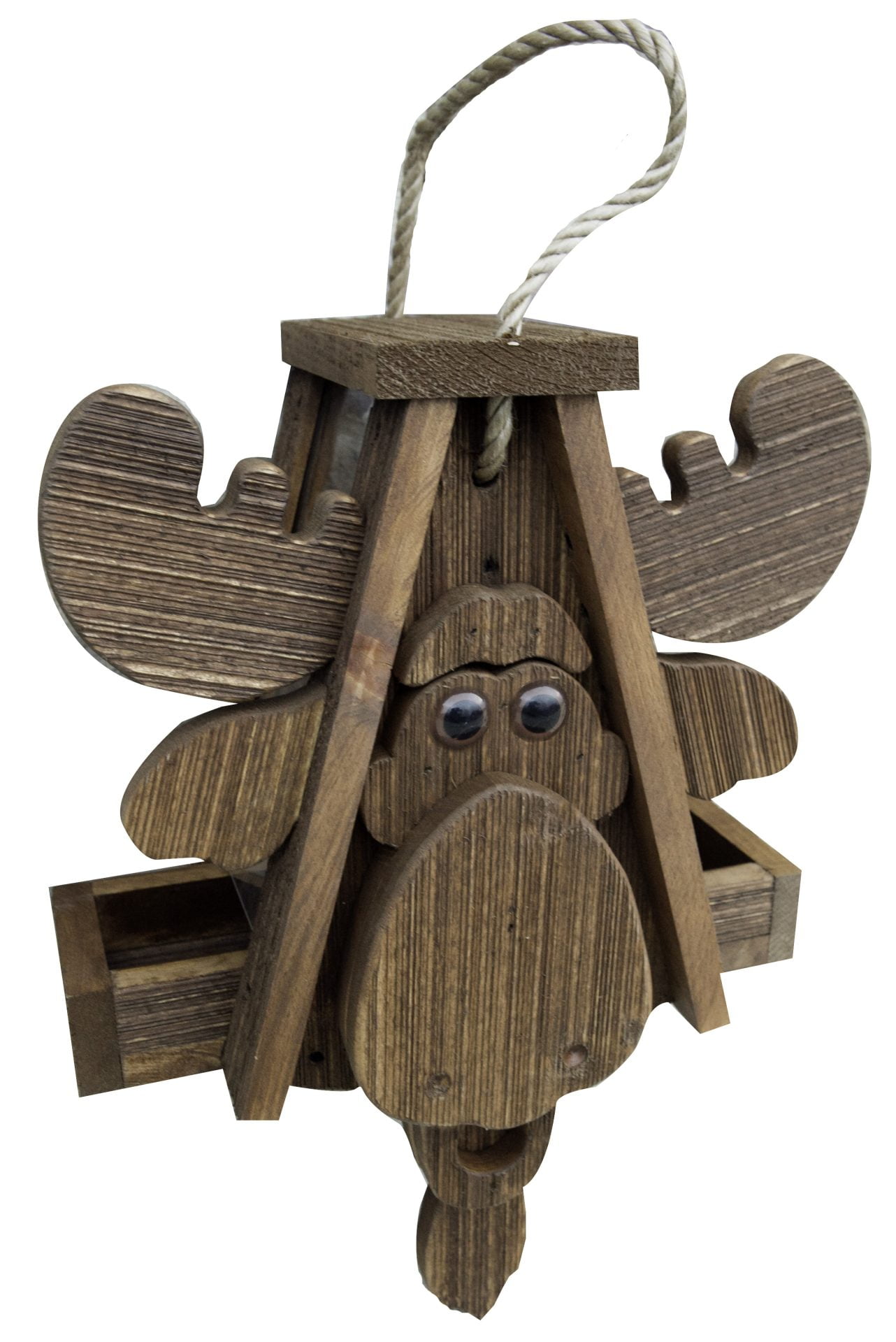 Rustic Barnwood Moose Bird Feeder