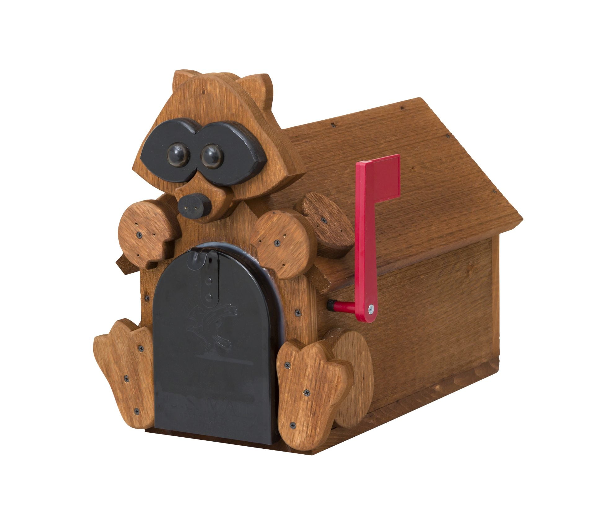 Rustic Barnwood Raccoon Mailbox