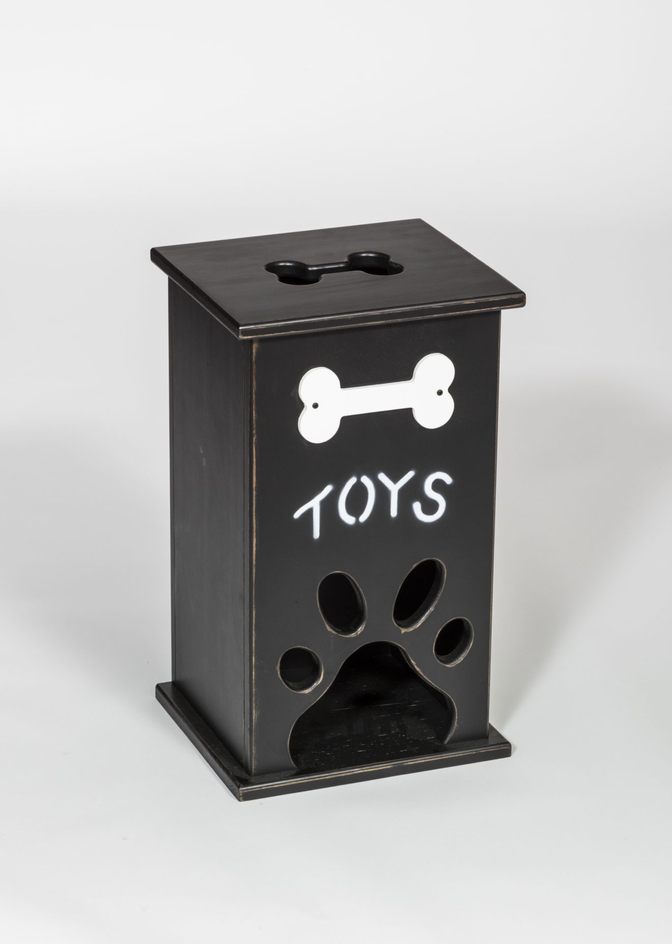 Tower Pet Toy Box with Paw Cut Out