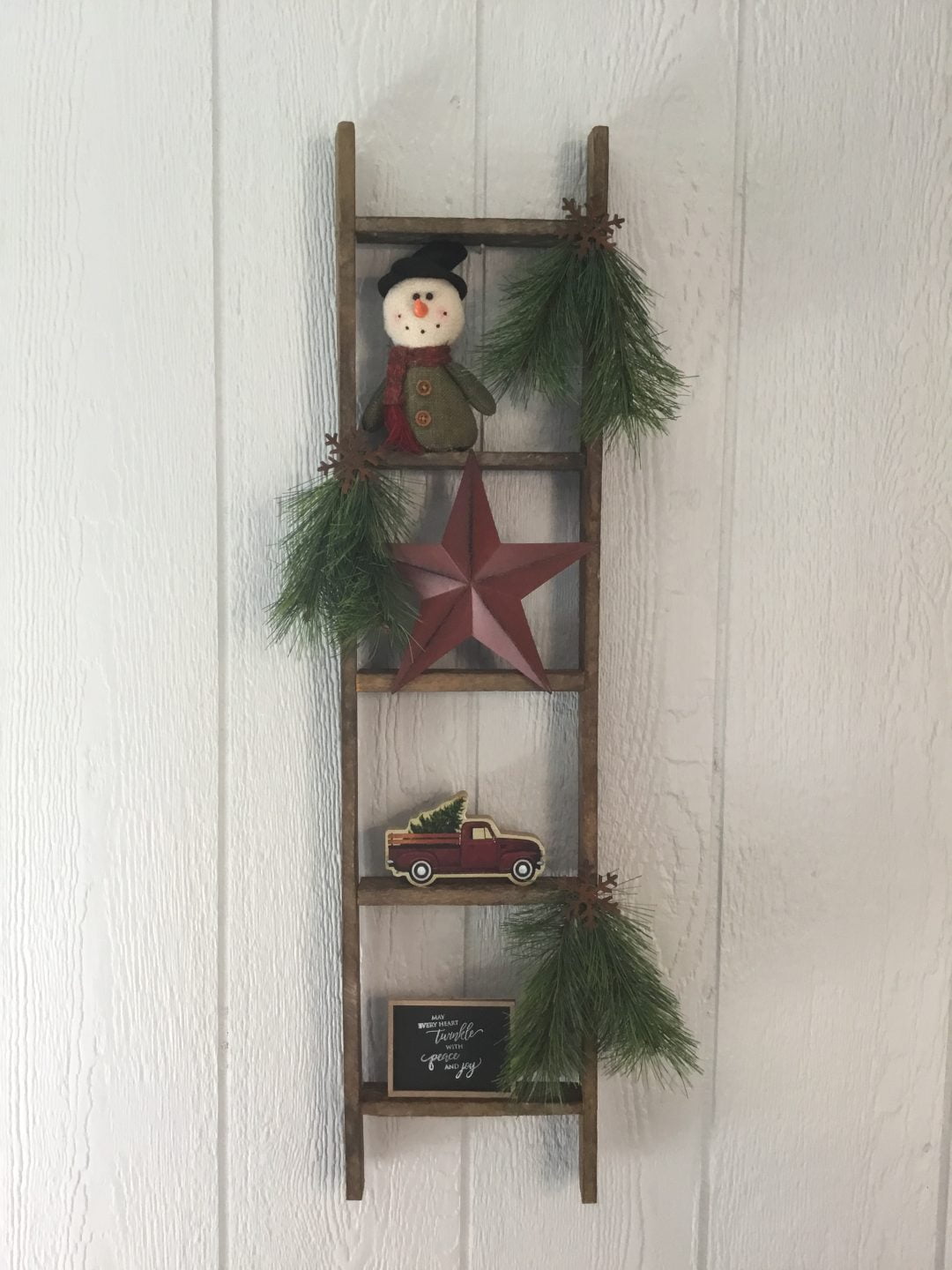 Decorative Tobacco Lath Christmas Lader with Truck