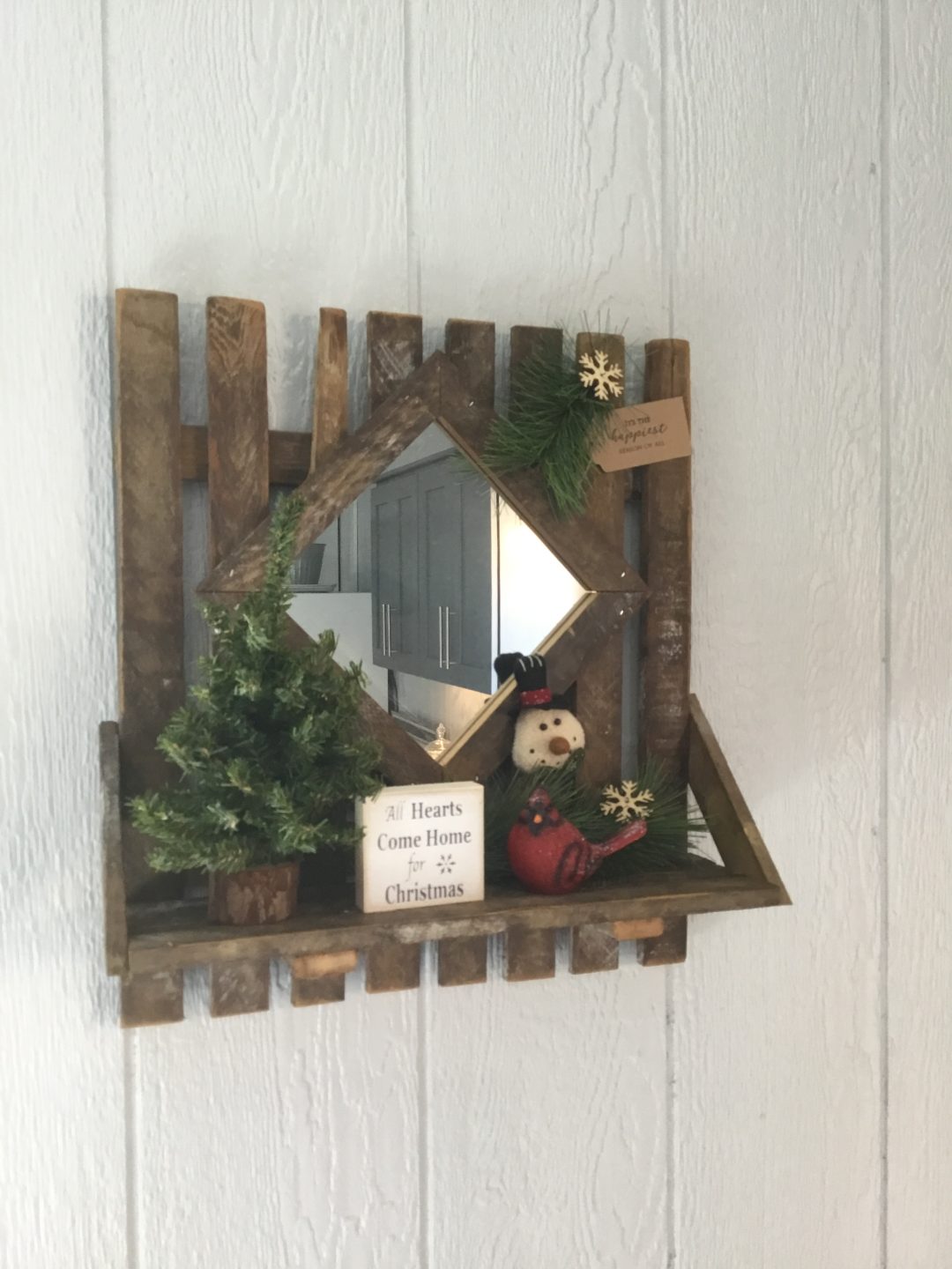 Decorative Tobacco Lath Christmas Diamond Mirror