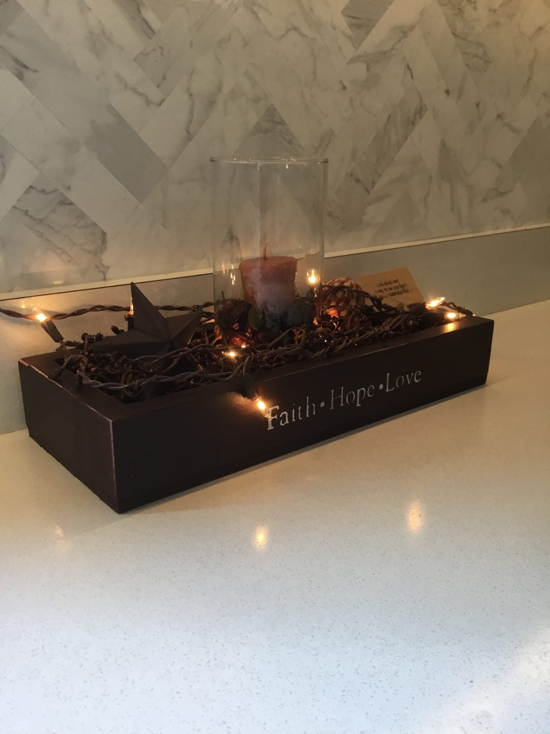 Winter Candle Box with Lights and Star