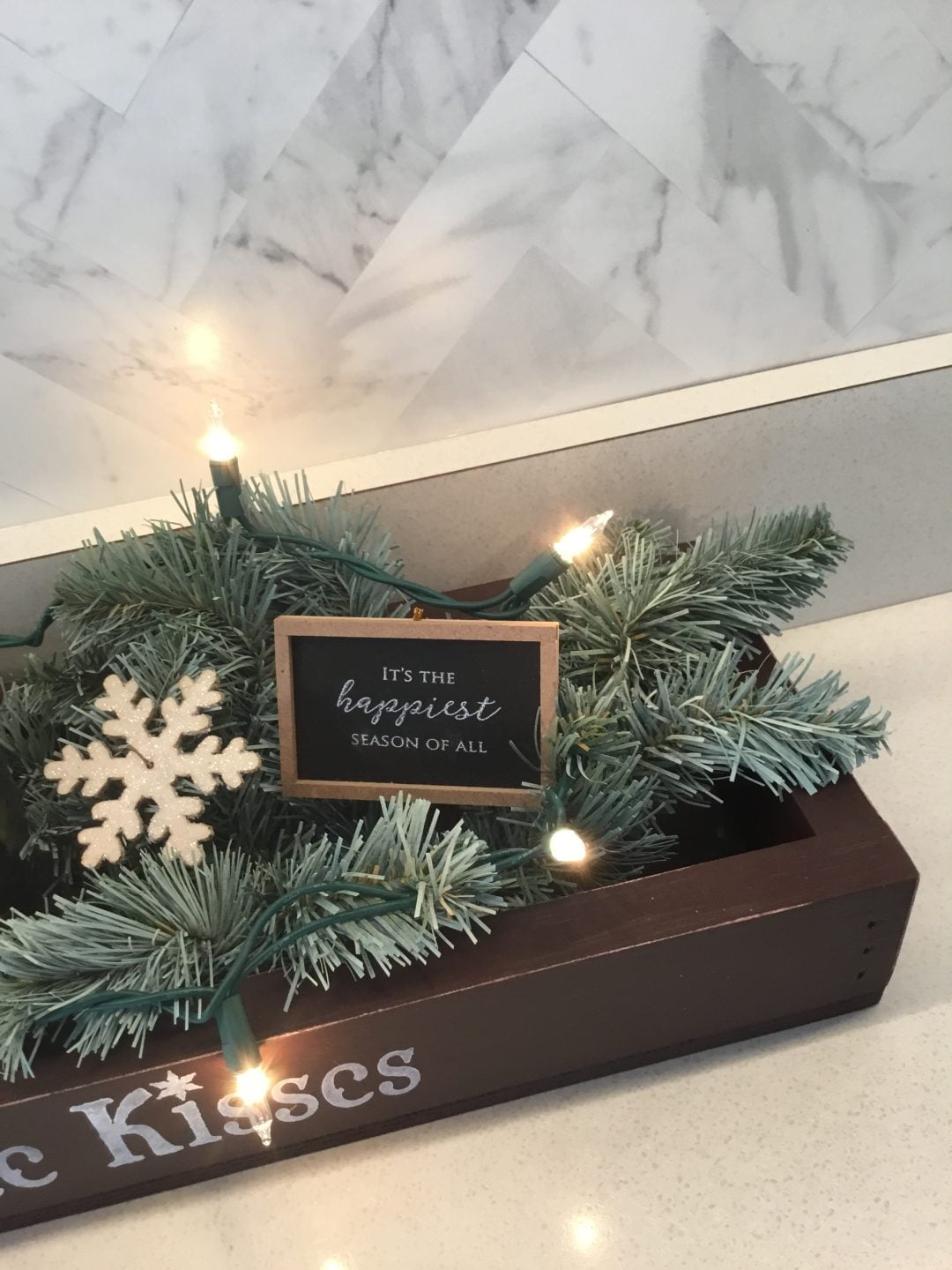 Snowflake Kisses Candle Box with Lights