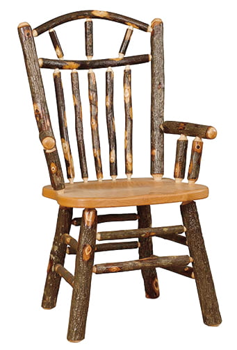 Set of 2 Hickory Wagon Wheel Rustic Arm Chairs