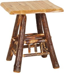 Rustic Hickory Adirondack Wavy End Table