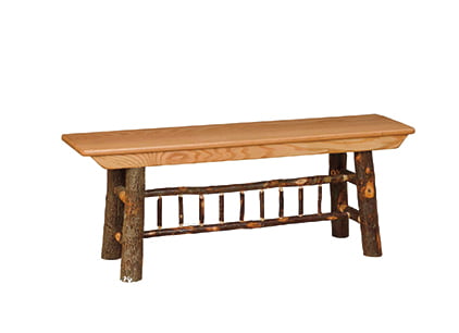 Rustic Hickory Farm Bench - 2/3/4/5 Foot