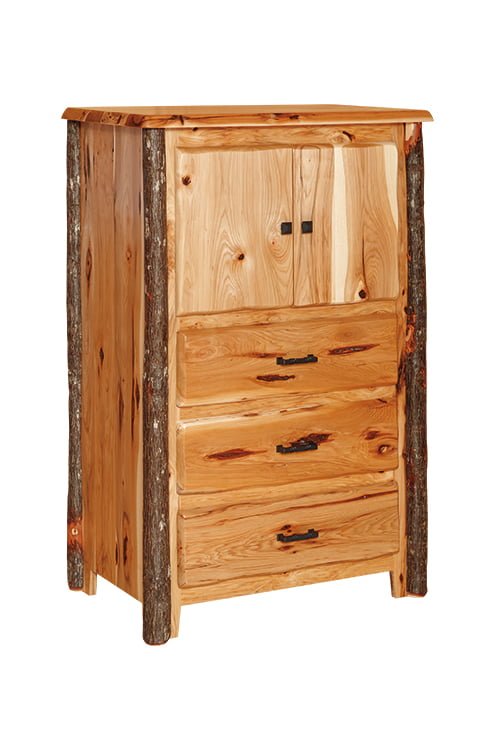 Rustic Hickory Chest – 3 Drawers , 2 Doors