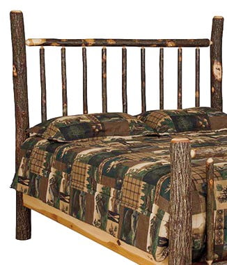 Rustic Hickory Log Mission Style Headboard - Twin / Full / Queen / King