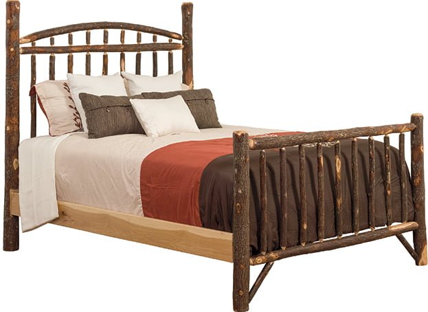 Rustic Hickory Log Mission Style Headboard – Twin / Full / Queen / King