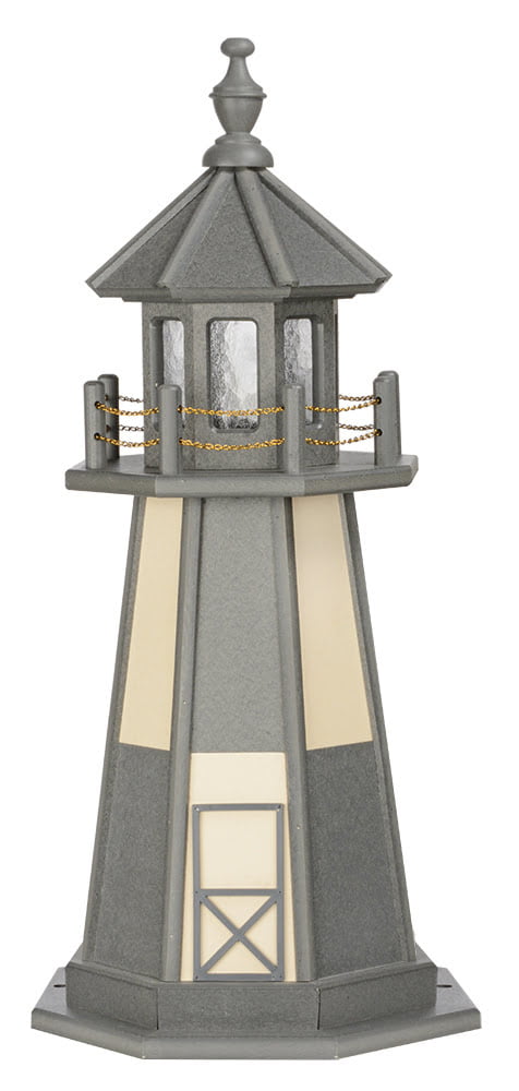 Cape Henry Poly Standard Lighthouse- Dark Grey & Ivory