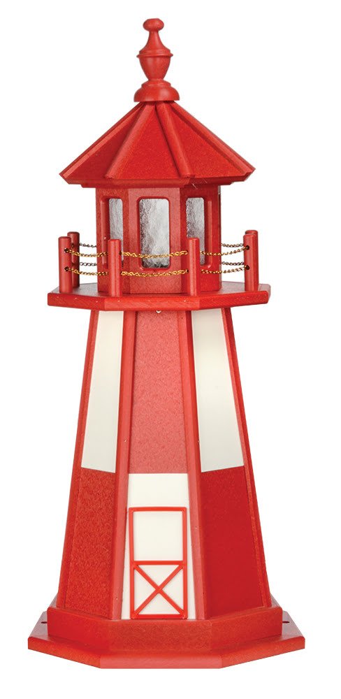 Cape Henry Poly Standard Lighthouse- Cardinal Red & Ivory
