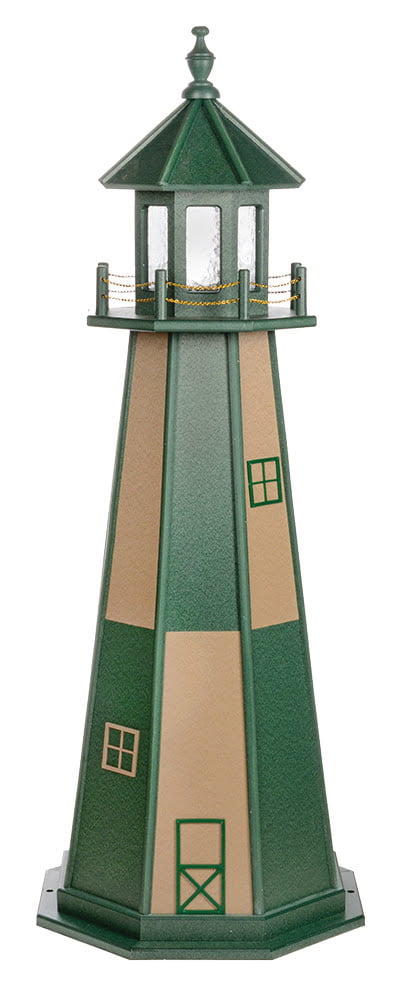 Cape Henry Poly Standard Lighthouse- Turf Green & WeatherWood