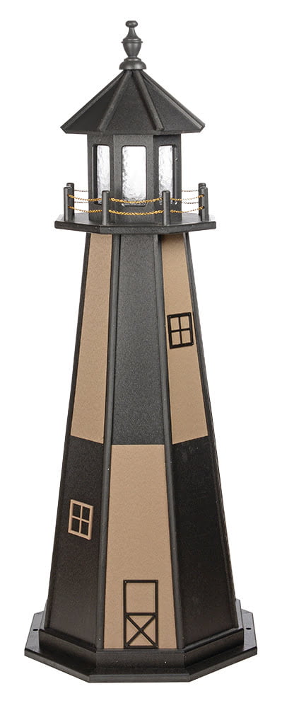 Cape Henry Poly Standard Lighthouse- Black & WeatherWood