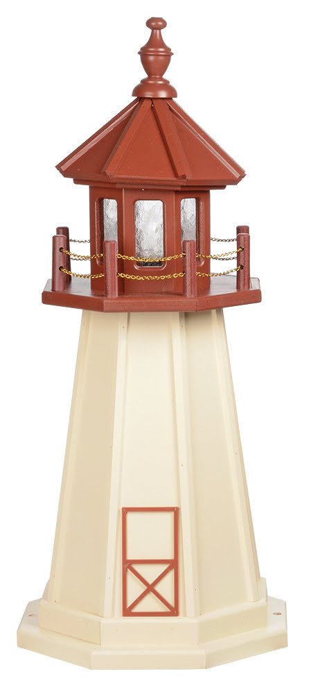 Cape May Poly Standard Lighthouse- Ivory & CherryWood