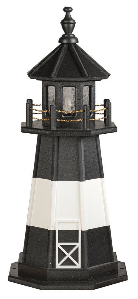 Tybee Island Poly Standard Lighthouse- White & Black