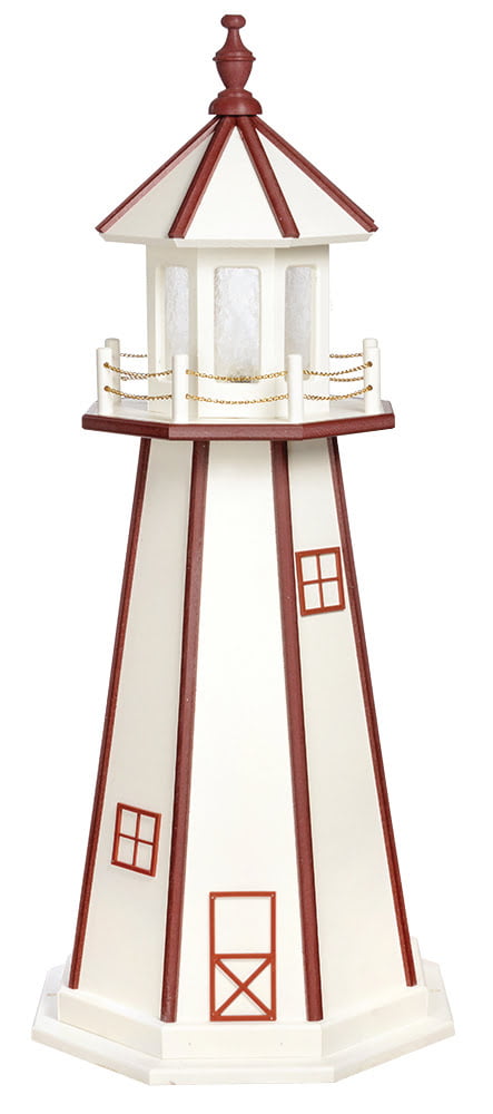 Poly Standard Lighthouse- White & CherryWood