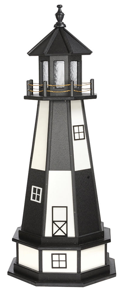 Cape Henry Poly Standard Lighthouse with Base – Replica – Black & White