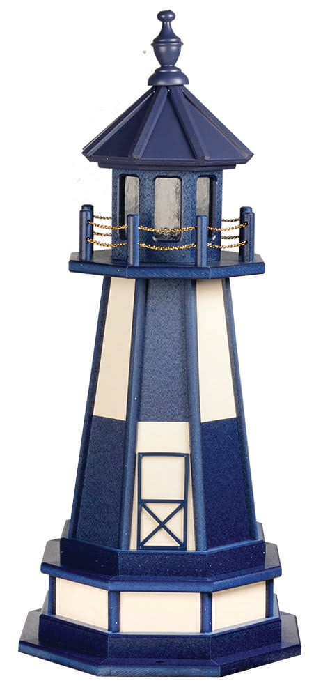 Cape Henry Poly Standard Lighthouse with Base – Patriot Blue & Ivory