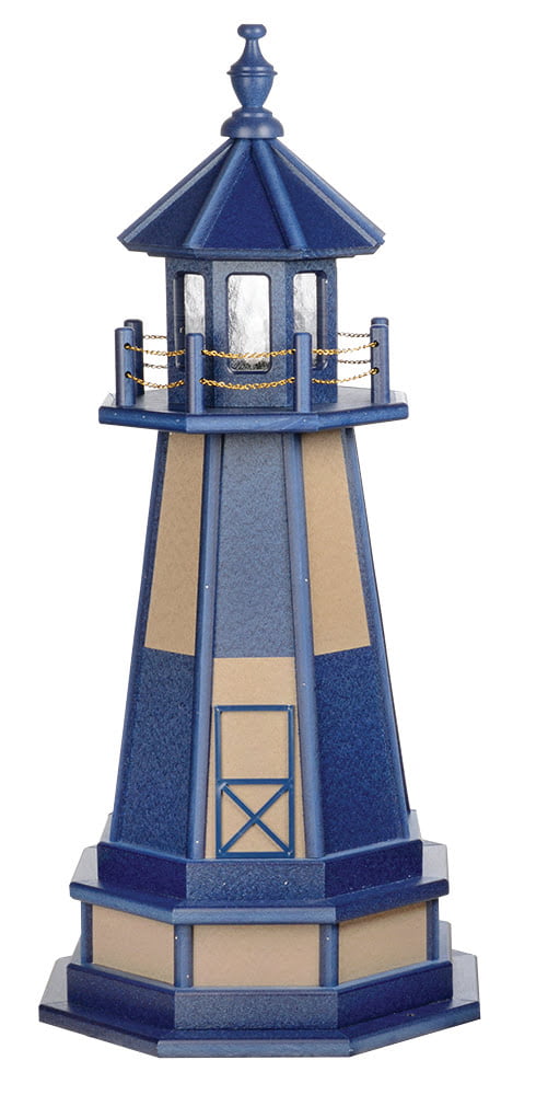 Cape Henry Poly Standard Lighthouse with Base – Patriot Blue & WeatherWood