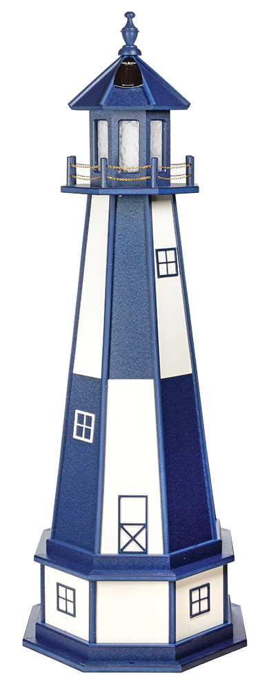 Cape Henry Poly Standard Lighthouse with Base – Patriot Blue & White