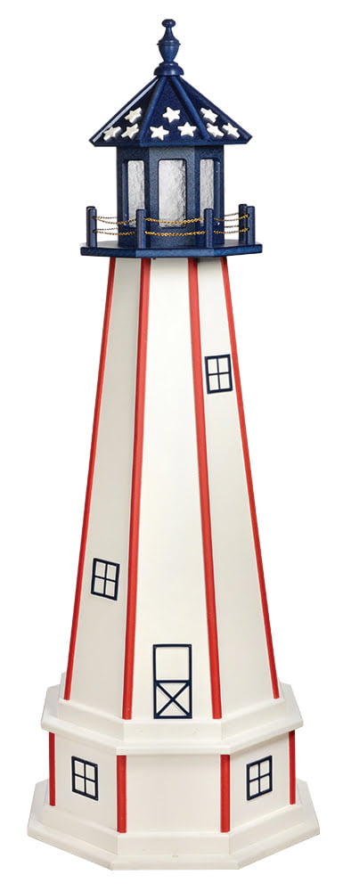Poly Standard Lighthouse with Base – Patriotic
