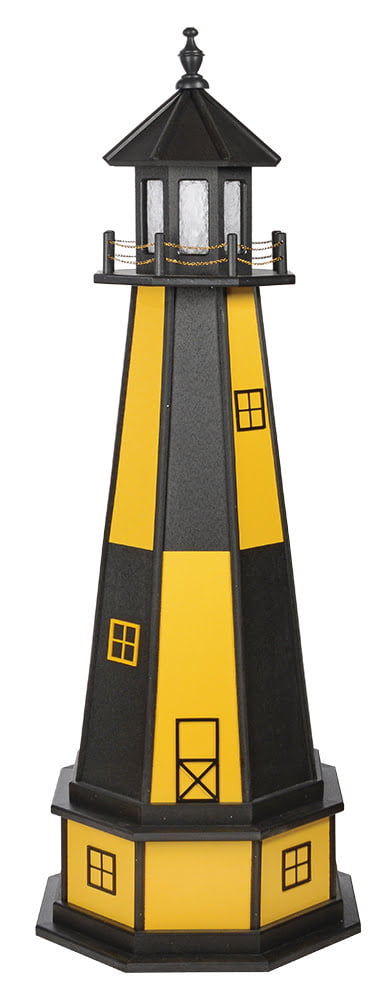 Cape Henry Poly Premium Lighthouse – with Base – Black & Lemon Yellow