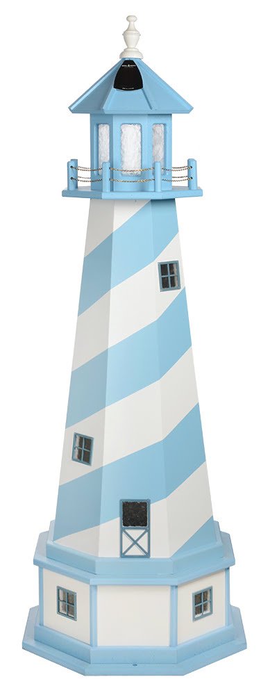 Hybrid Standard and Premium Lighthouses with Base – Cape Hatteras – Powder Blue & White
