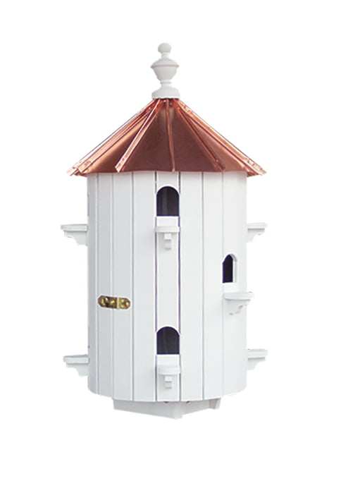 10-Hole Low-Roof Bird House with Copper Roof