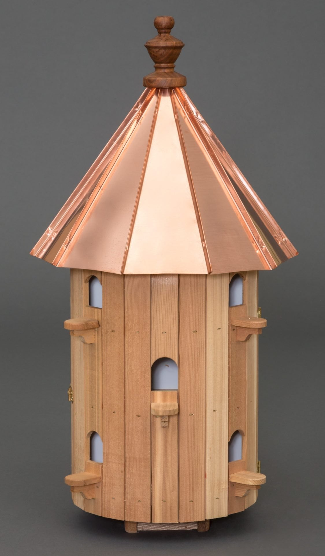 10-Hole High-Roof Cedar Bird House with Copper Roof