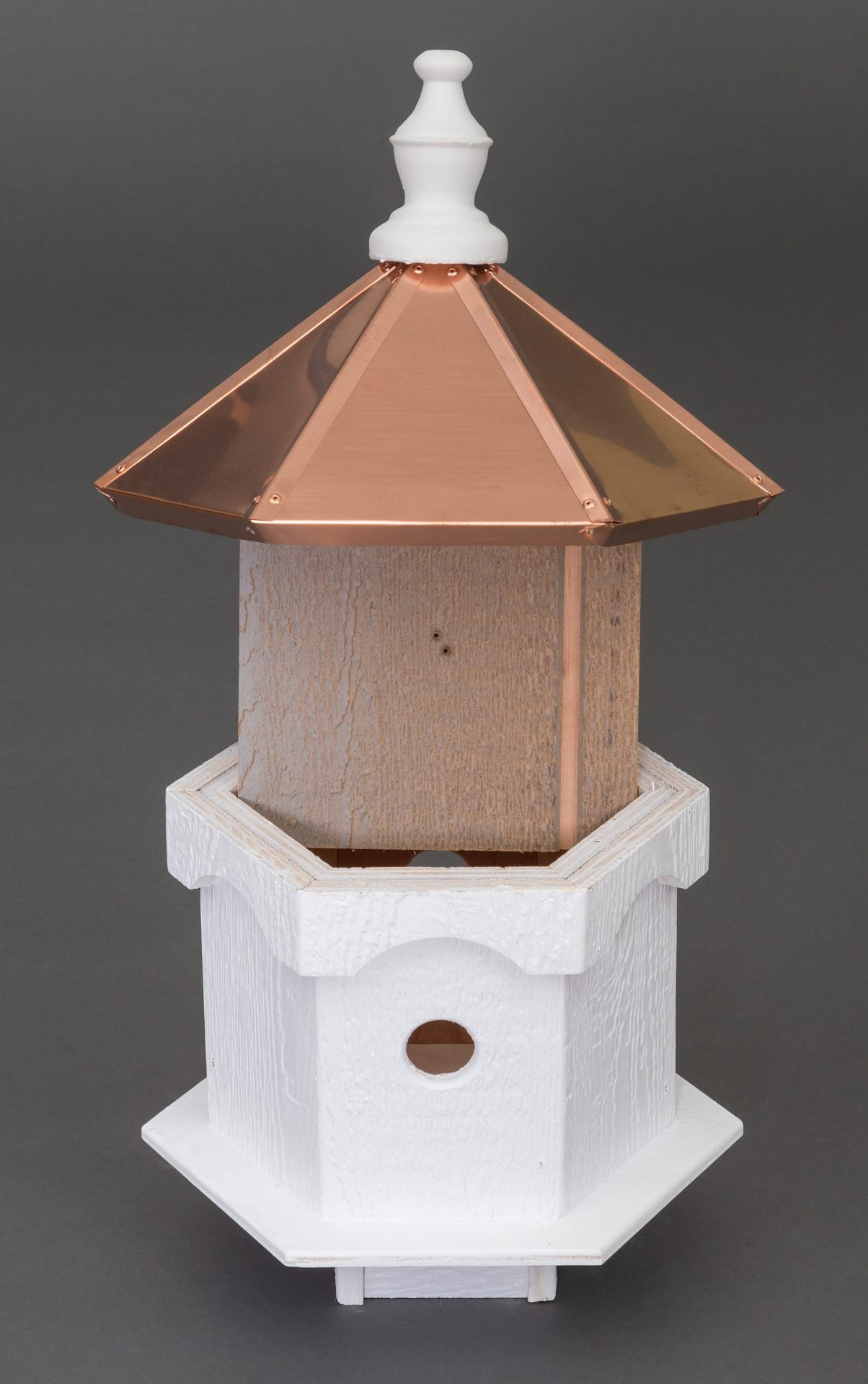 Double Blue Bird House with Copper Roof