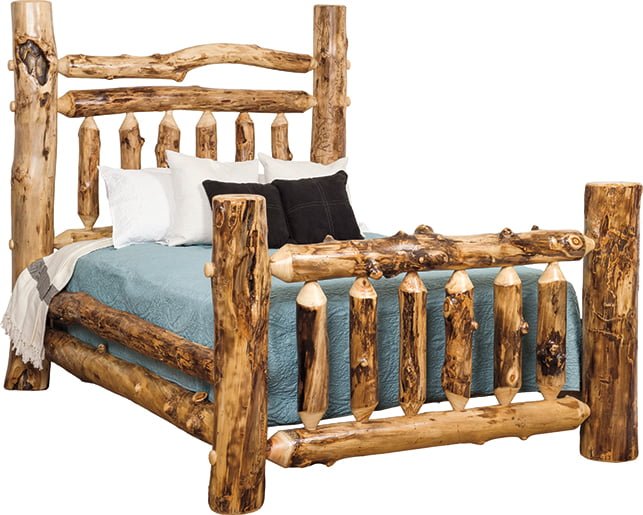Rustic Aspen Log Complete Grand Bedroom Set