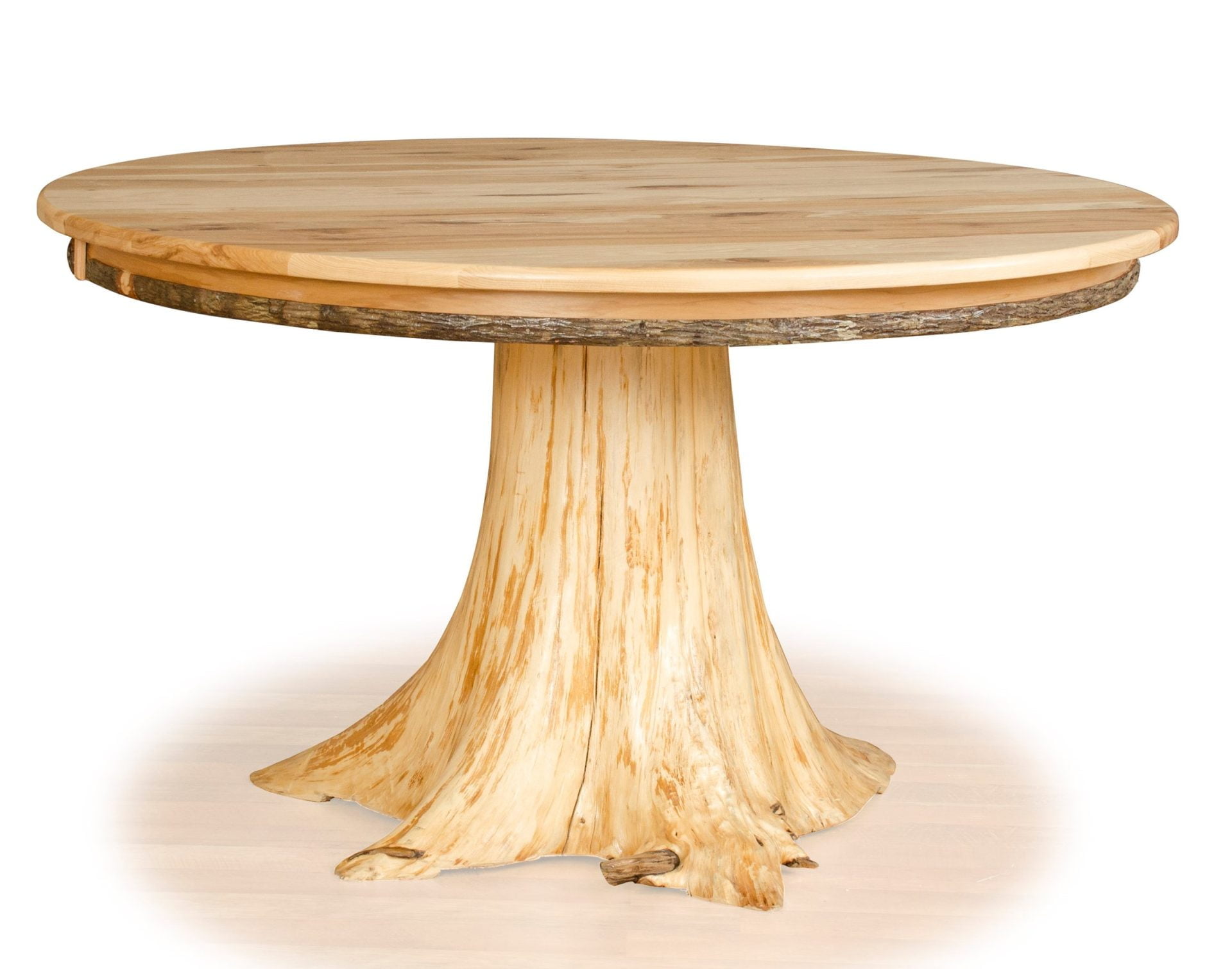Hickory & Oak Round Pub Table – Stump Base