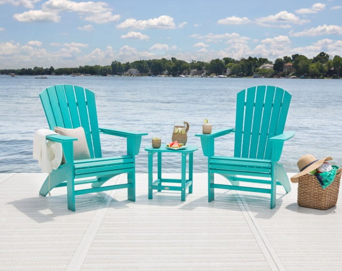 Polywood® – Nautical 3-Piece Curveback Adirondack Set