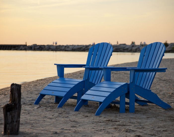 Polywood® – South Beach 4-Piece Adirondack and Ottoman Set