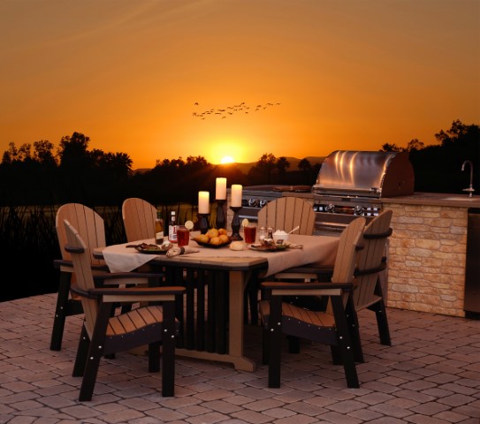 Outdoor Poly Lumber Great Bay Chair with Arms – Dining, Counter, or Bar Height