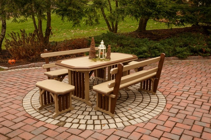 Outdoor Garden Table with Border in Poly Lumber – Multiple Sizes (TABLE ONLY)