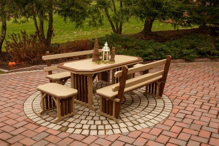 Outdoor Garden Table with Border in Poly Lumber – 46 x 48 (TABLE ONLY)
