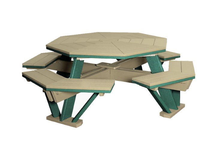 Outdoor Octagon Table in Poly Lumber