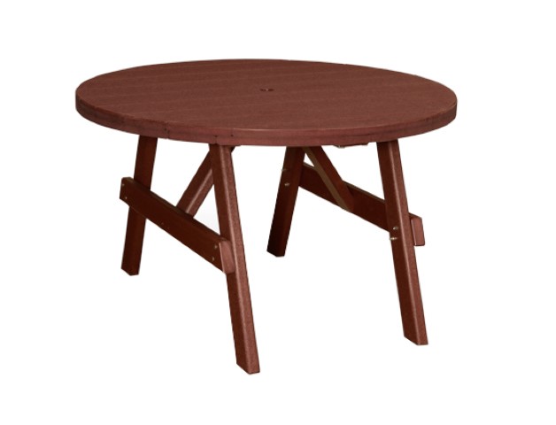 Outdoor 48 Inch Round Garden Table in Poly Lumber