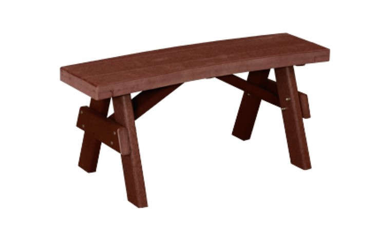 Outdoor 40 Inch Curved Garden Bench in Poly Lumber