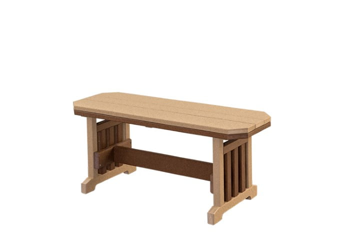 Outdoor Poly Lumber Mission Style Backless Bench -Mulitple Sizes