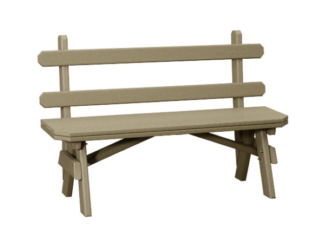 Outdoor Garden Bench with Back in Poly Lumber
