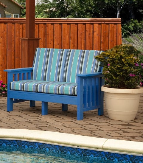 Outdoor Poly Lumber Mission Deep Seat Love Seat – Fabric Group B