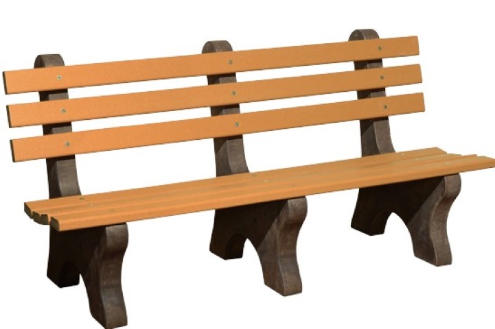 Outdoor Park Bench in Poly Lumber